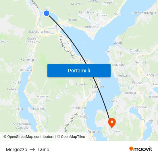 Mergozzo to Taino map