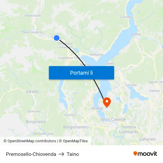 Premosello-Chiovenda to Taino map