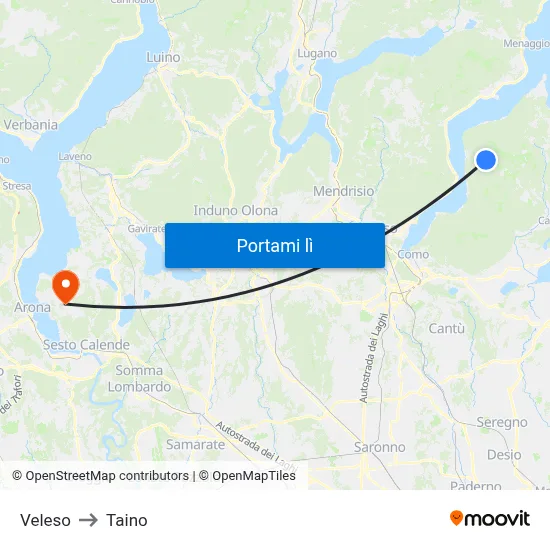 Veleso to Taino map