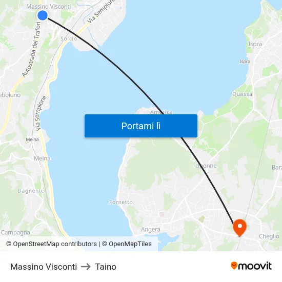Massino Visconti to Taino map