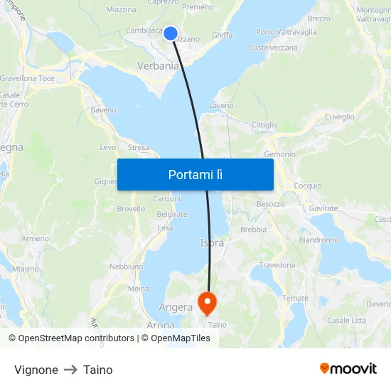 Vignone to Taino map
