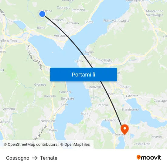 Cossogno to Ternate map