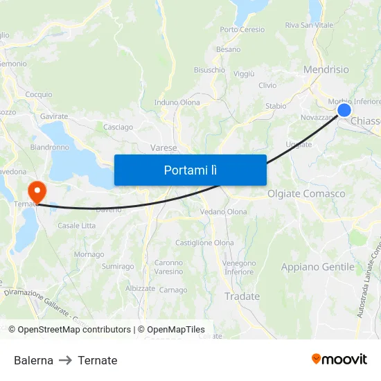Balerna to Ternate map