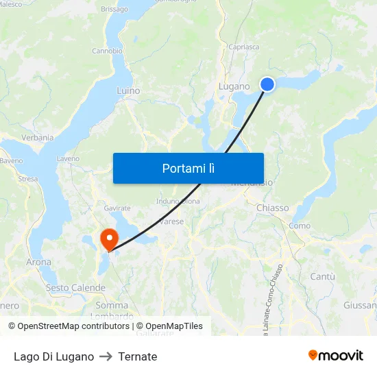 Lago Di Lugano to Ternate map