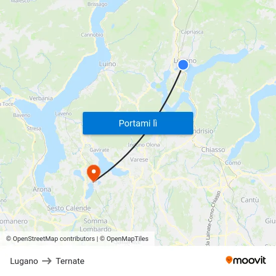 Lugano to Ternate map