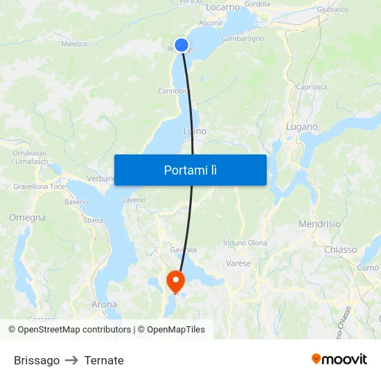 Brissago to Ternate map