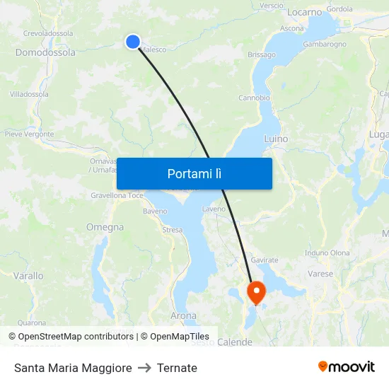 Santa Maria Maggiore to Ternate map