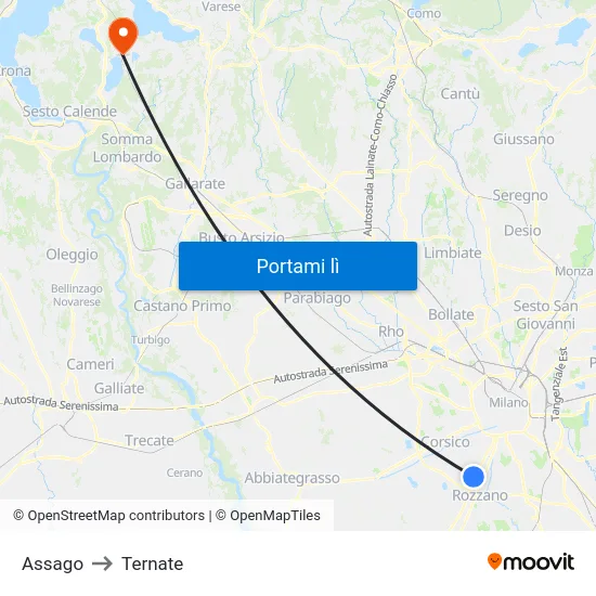 Assago to Ternate map