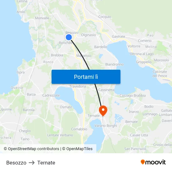 Besozzo to Ternate map