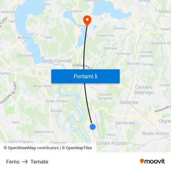 Ferno to Ternate map