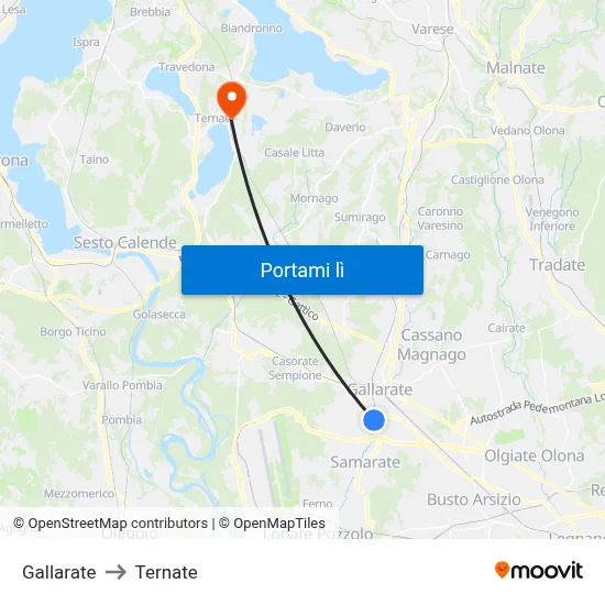 Gallarate to Ternate map