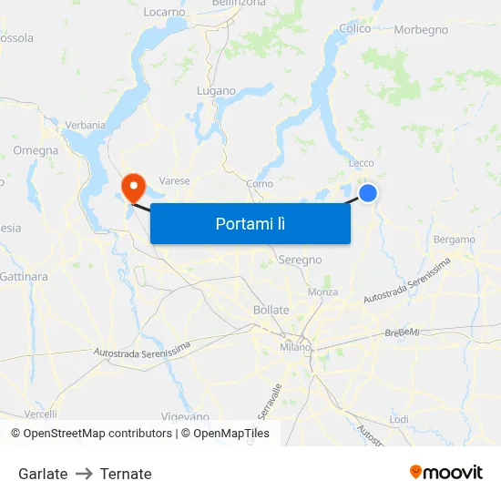 Garlate to Ternate map