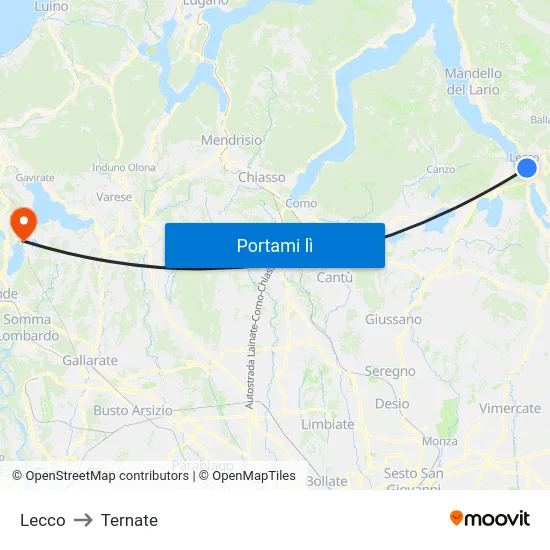 Lecco to Ternate map