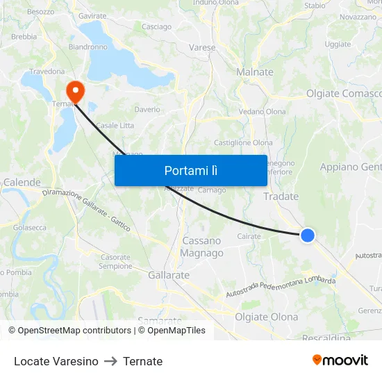 Locate Varesino to Ternate map