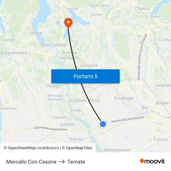 Marcallo Con Casone to Ternate map