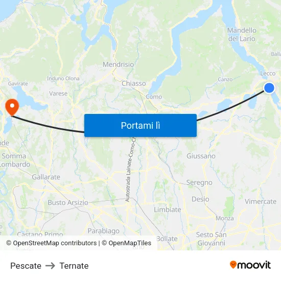 Pescate to Ternate map