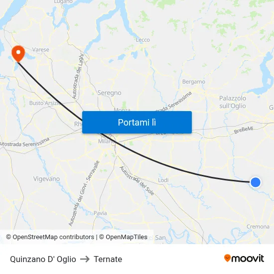 Quinzano D' Oglio to Ternate map