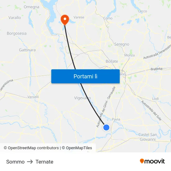 Sommo to Ternate map