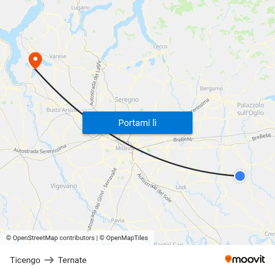 Ticengo to Ternate map