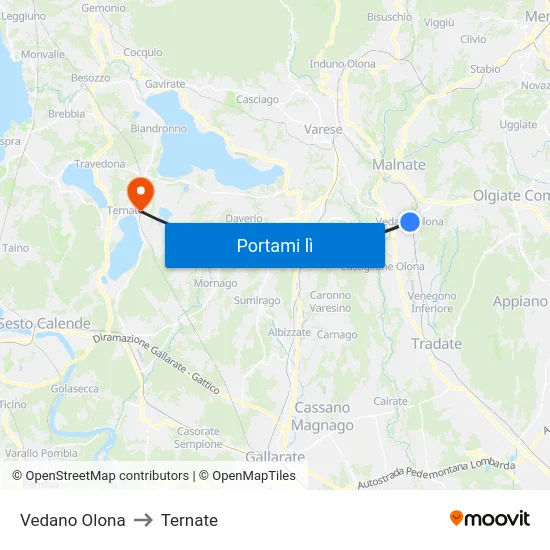 Vedano Olona to Ternate map