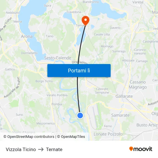 Vizzola Ticino to Ternate map