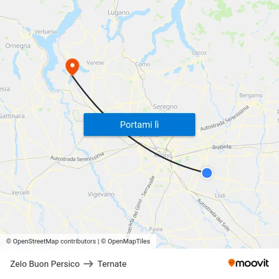 Zelo Buon Persico to Ternate map