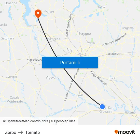 Zerbo to Ternate map