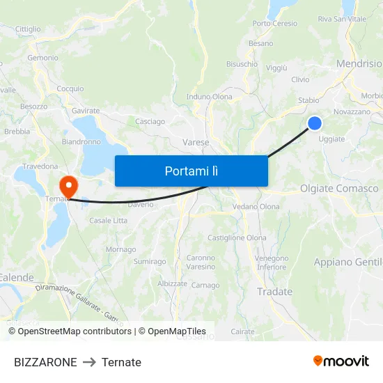 BIZZARONE to Ternate map