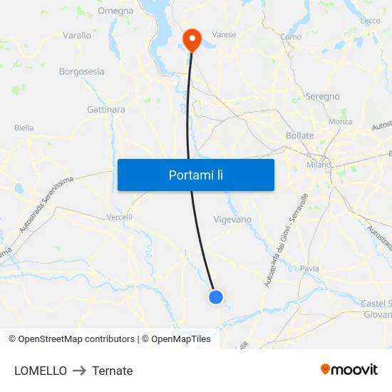 LOMELLO to Ternate map