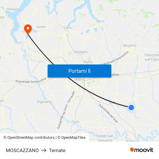 MOSCAZZANO to Ternate map
