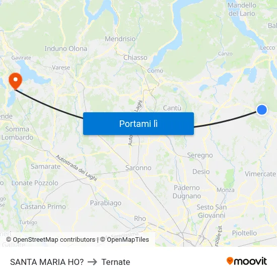 SANTA MARIA HO? to Ternate map