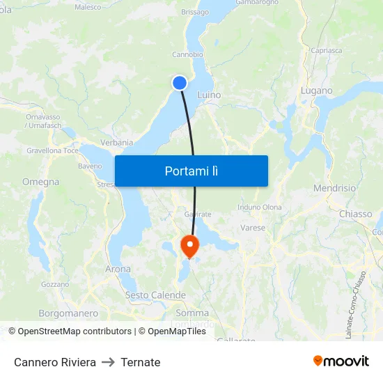 Cannero Riviera to Ternate map