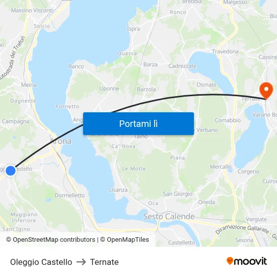 Oleggio Castello to Ternate map