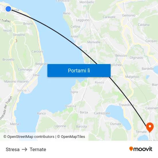 Stresa to Ternate map