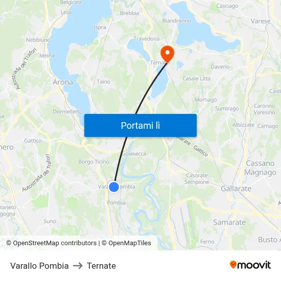 Varallo Pombia to Ternate map