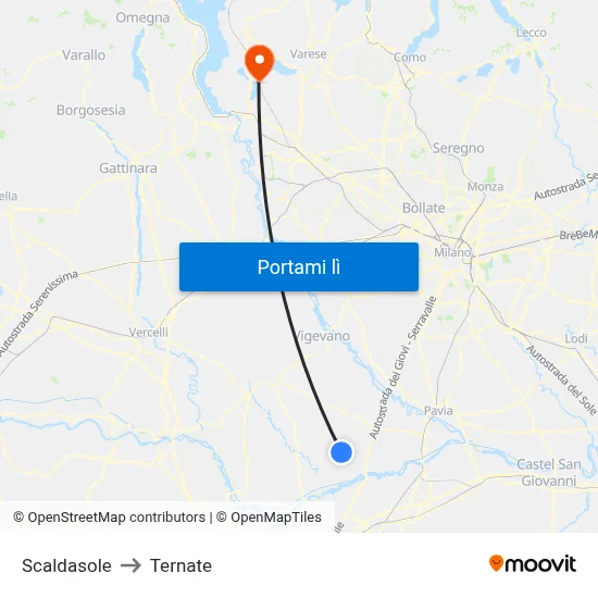 Scaldasole to Ternate map