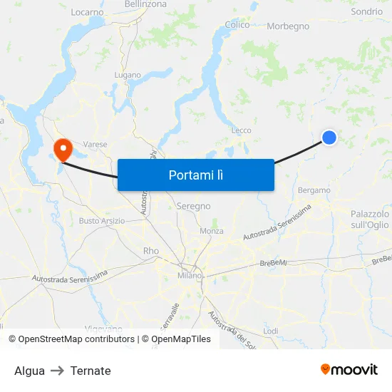 Algua to Ternate map