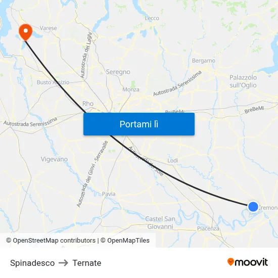 Spinadesco to Ternate map