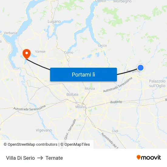 Villa Di Serio to Ternate map