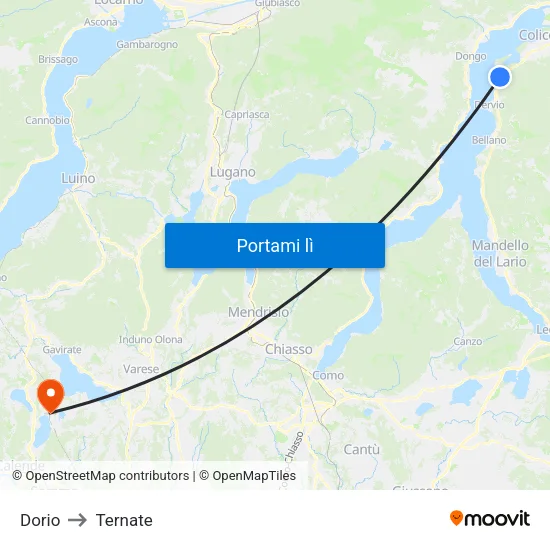 Dorio to Ternate map