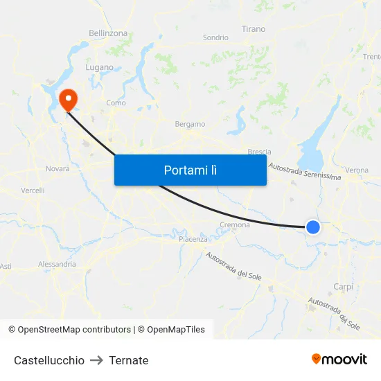 Castellucchio to Ternate map