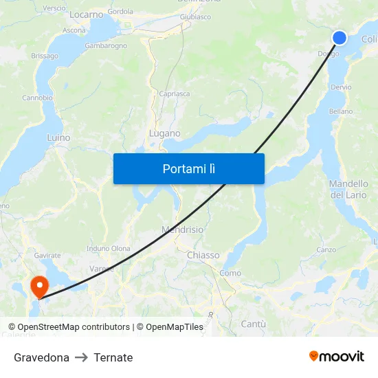 Gravedona to Ternate map
