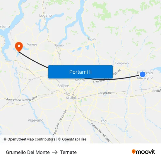 Grumello Del Monte to Ternate map