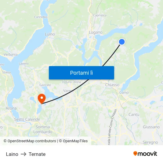 Laino to Ternate map