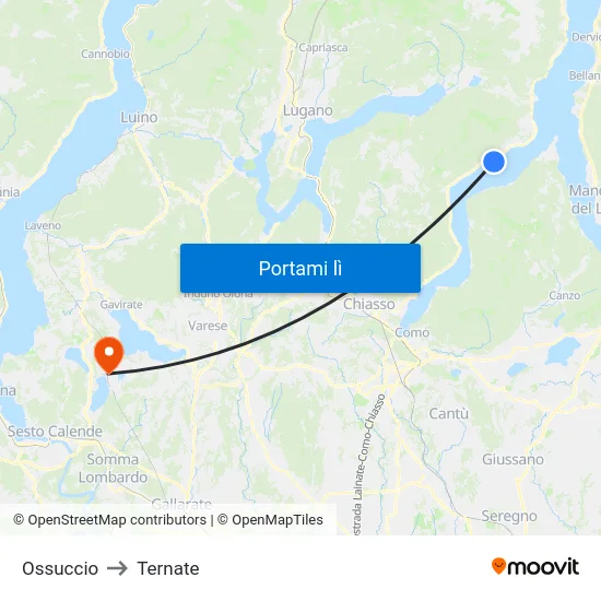 Ossuccio to Ternate map