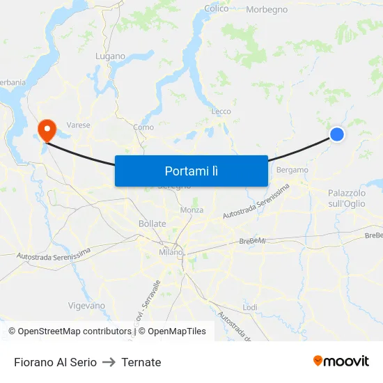 Fiorano Al Serio to Ternate map