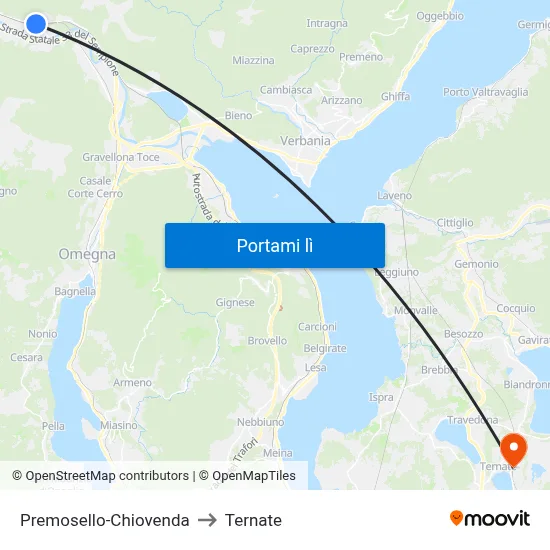 Premosello-Chiovenda to Ternate map