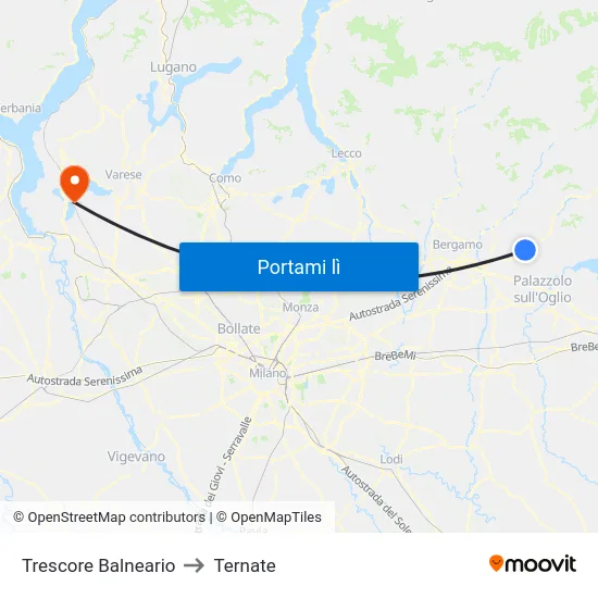 Trescore Balneario to Ternate map