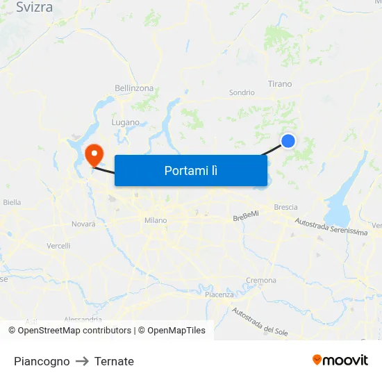 Piancogno to Ternate map