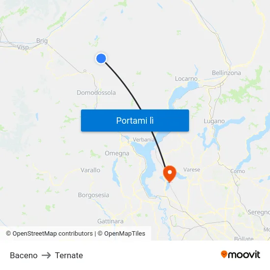 Baceno to Ternate map